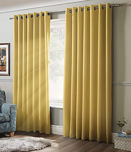 100% Blackout Ring Top Curtains 41" X 72" Ochre 3 100% Blackout Ring Top Curtains 41" X 72" Ochre