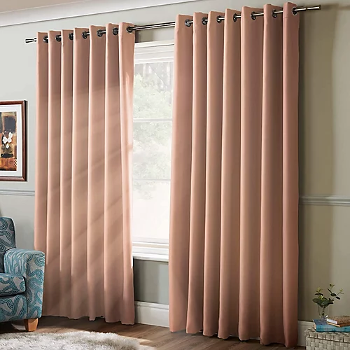 100% Blackout Ring Top Curtains 61" X 54" Pink 3 100% Blackout Ring Top Curtains 61" X 54" Pink
