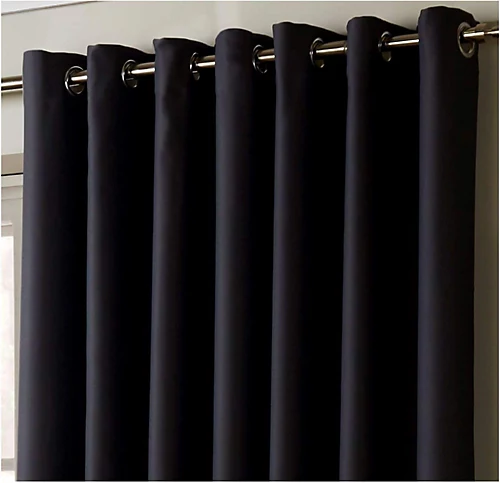 100% Blackout Ring Top Curtains 66" X 90" Charcoal 3 100% Blackout Ring Top Curtains 66" X 90" Charcoal