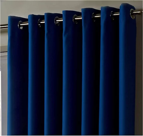 100% Blackout Ring Top Curtains 90" X 72" Blue 3 100% Blackout Ring Top Curtains 90" X 72" Blue