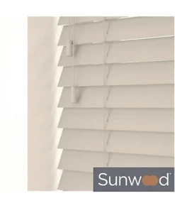 100cm Cloud Faux Wood Venetian With Strings 130cm Drop