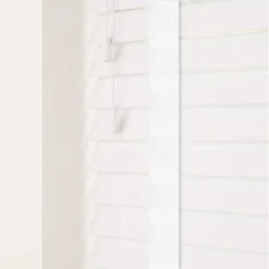 100cm Ultra White Faux Wood Venetian With Tapes 130cm Drop