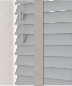190cm Dove Grey Faux Wood Venetian With Tapes 130cm Drop