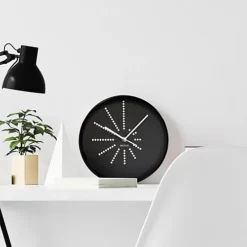 25cm X 25cm Black Walplus Clock Minimalistic Dots Design