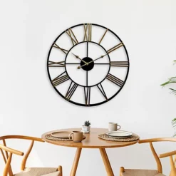 73cm X 73cm Rustic Industrial Slim Black And Gold Iron