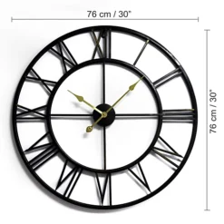 76cm X 76cm Roman No. 76 With Gold Hands 9 76cm X 76cm Roman No. 76 With Gold Hands -DIY 76cm x 76cm roman no 76 with gold hands5060690847830 04c MP