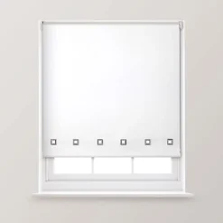 A.Unique Home Premium Quality Trimmable Square Eyelet Window Roller Blind - 3FT - WHITE - 90CM (w) X 170cm (L)