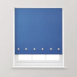 A.Unique Home Premium Quality Trimmable Square Eyelet Window Roller Blind - 5FT - ROYAL BLUE - 150CM (w) X 170cm (L)