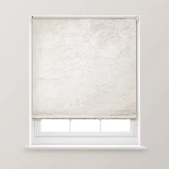 A.Unique Home Premium Trimmable Thermal Crushed Velvet Roller Window Blind - 2FT - Pearl - 60cm (W) X 170cm (L)