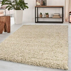 Abaseen 80x150 Cm Light Beige Thick Pile Soft Shaggy Modern Rug