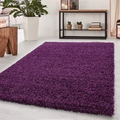 Abaseen 80x150 Cm Purple Thick Pile Soft Shaggy Modern Rug