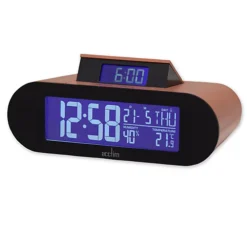 Acctim Kian Digital Alarm Clock Crescendo Alarm Date, Temperature & Humidity Display Pop Up Alarm Soft Coral