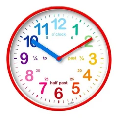 Acctim Wickford Childrens/Kids Time Teach Clock Red (20cm)