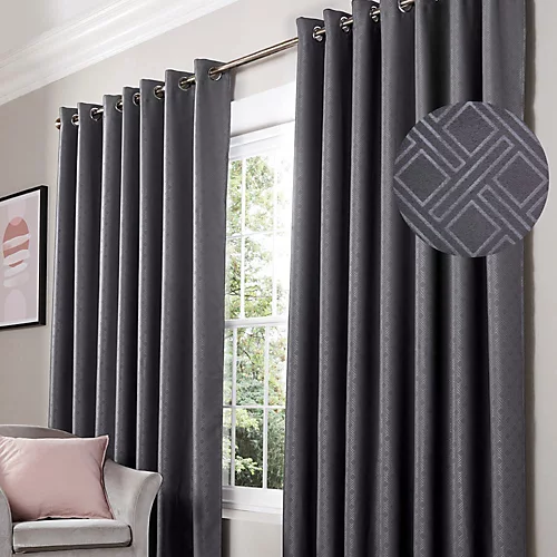 Amond Eyelet Ring Top Curtains Charcoal 117cm X 183cm 3 Amond Eyelet Ring Top Curtains Charcoal 117cm X 183cm