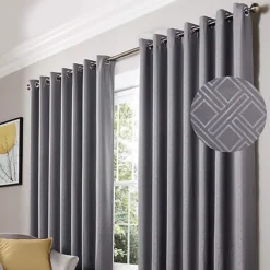 Amond Eyelet Ring Top Curtains Silver 228cm X 228cm