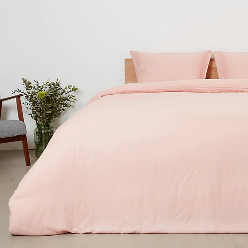 Bamboo & French Linen Complete Bedding Set Himalayan Pink UK Single 4 Bamboo & French Linen Complete Bedding Set Himalayan Pink UK Single - Image 2