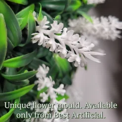 Best Artificial 24cm White Lush Lavender Hanging Basket Flower Topiary Ball - Suitable For Outdoor Use - Weather & Fade Resistant -DIY best artificial 24cm white lush lavender hanging basket flower topiary ball suitable for outdoor use weather fade resistant5060256543169 04c MP