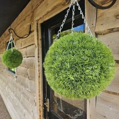 Best Artificial 28cm Green Grass Moss Hanging Basket Topiary Ball - Suitable For Outdoor Use - Weather & Fade Resistant -DIY best artificial 28cm green grass moss hanging basket topiary ball suitable for outdoor use weather fade resistant5060637305744 03c MP