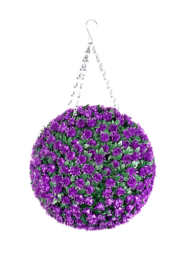 Best Artificial 28cm Purple Rose Hanging Basket Flower Topiary Ball - Suitable For Outdoor Use - Weather & Fade Resistant 3 Best Artificial 28cm Purple Rose Hanging Basket Flower Topiary Ball - Suitable For Outdoor Use - Weather & Fade Resistant