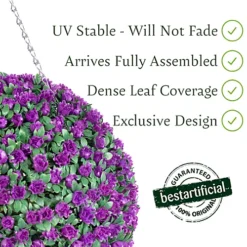 Best Artificial 28cm Purple Rose Hanging Basket Flower Topiary Ball - Suitable For Outdoor Use - Weather & Fade Resistant 7 Best Artificial 28cm Purple Rose Hanging Basket Flower Topiary Ball - Suitable For Outdoor Use - Weather & Fade Resistant -DIY best artificial 28cm purple rose hanging basket flower topiary ball suitable for outdoor use weather fade resistant5060256542940 02c MP