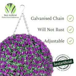 Best Artificial 28cm Purple Rose Hanging Basket Flower Topiary Ball - Suitable For Outdoor Use - Weather & Fade Resistant 8 Best Artificial 28cm Purple Rose Hanging Basket Flower Topiary Ball - Suitable For Outdoor Use - Weather & Fade Resistant -DIY best artificial 28cm purple rose hanging basket flower topiary ball suitable for outdoor use weather fade resistant5060256542940 03c MP