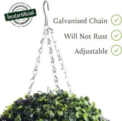 Best Artificial 35cm Green Boxwood Buxus Grass Hanging Basket Topiary Ball - Suitable For Outdoor Use - Weather & Fade Resistant -DIY best artificial 35cm green boxwood buxus grass hanging basket topiary ball suitable for outdoor use weather fade resistant5060256546764 03c MP