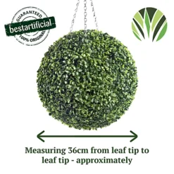 Best Artificial 35cm Green Boxwood Buxus Grass Hanging Basket Topiary Ball - Suitable For Outdoor Use - Weather & Fade Resistant -DIY best artificial 35cm green boxwood buxus grass hanging basket topiary ball suitable for outdoor use weather fade resistant5060256546764 04c MP