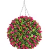 Best Artificial 38cm Pink Lush Tulip Hanging Basket Flower Topiary Ball - Suitable For Outdoor Use - Weather & Fade Resistant -DIY best artificial 38cm pink lush tulip hanging basket flower topiary ball suitable for outdoor use weather fade resistant5060637302224 01c MP