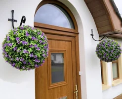 Best Artificial 38cm Purple Lily Hanging Basket Flower Topiary Ball - Suitable For Outdoor Use - Weather & Fade Resistant -DIY best artificial 38cm purple lily hanging basket flower topiary ball suitable for outdoor use weather fade resistant5060637306048 03c MP