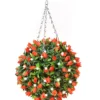 Best Artificial Pre-Lit Outdoor 28cm Orange Tulip Hanging Plastic Flower Topiary Ball -DIY best artificial pre lit outdoor 28cm orange tulip hanging plastic flower topiary ball5060637305195 01c MP