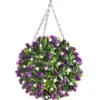 Best Artificial Pre-Lit Outdoor 28cm Purple Tulip Hanging Plastic Flower Topiary Ball -DIY best artificial pre lit outdoor 28cm purple tulip hanging plastic flower topiary ball5060637305188 01c MP