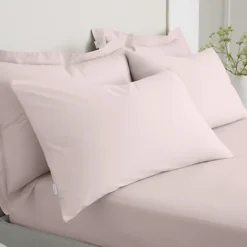 Bianca Fine Linens 200 Thread Count Cotton Percale Standard 50x75cm Pack Of 2 Pillow Cases With Envelope Closure Blush Pink