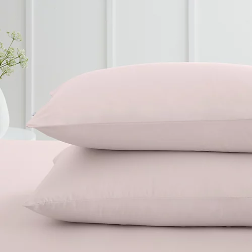 Bianca Fine Linens 200 Thread Count Cotton Percale Standard 50x75cm Pack Of 2 Pillow Cases With Envelope Closure Blush Pink 4 Bianca Fine Linens 200 Thread Count Cotton Percale Standard 50x75cm Pack Of 2 Pillow Cases With Envelope Closure Blush Pink - Image 2