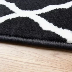 Black White Monochrome Classic Trellis Living Room Rug 190x280cm -DIY black white monochrome classic trellis living room rug 190x280cm5059815617045 04c MP