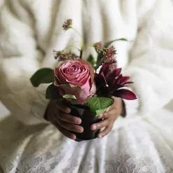 Bloom Artificial Alexis Small Flower Arrangement In Vase - Faux Fake Realistic Floral Centrepiece Home Decoration - H17 X W14cm -DIY bloom artificial alexis small flower arrangement in vase faux fake realistic floral centrepiece home decoration h17 x w14cm5053335878177 04c MP