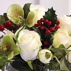 Bloom Artificial Fezziwig Large Rose Cube Arrangement In Vase - Faux Flower Centrepiece Floral Home Decoration - H20 X W20cm -DIY bloom artificial fezziwig large rose cube arrangement in vase faux flower centrepiece floral home decoration h20 x w20cm5053335812980 04c MP