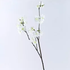 Bloom Artificial Single Arles Almond Blossom Branch Stem - Faux Fake Silk Flower Indoor Home Decoration Floral Arrangement - L62cm