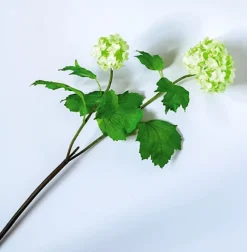 Bloom Artificial Single Cream Guelder Rose Branch - Faux Silk Flower Indoor Home Decoration Floral Arrangements - Measures L60cm