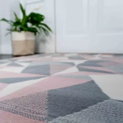 Blush Pink Grey Diamond Geometric Living Room Rug 60x110cm 8 Blush Pink Grey Diamond Geometric Living Room Rug 60x110cm -DIY blush pink grey diamond geometric living room rug 60x110cm5059815618295 03c MP