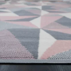 Blush Pink Grey Diamond Geometric Living Room Rug 60x110cm 9 Blush Pink Grey Diamond Geometric Living Room Rug 60x110cm -DIY blush pink grey diamond geometric living room rug 60x110cm5059815618295 04c MP