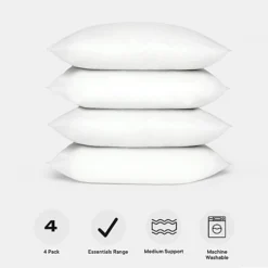 Brentfords 4 Pack Luxury Soft Pillows Hollow Fibre
