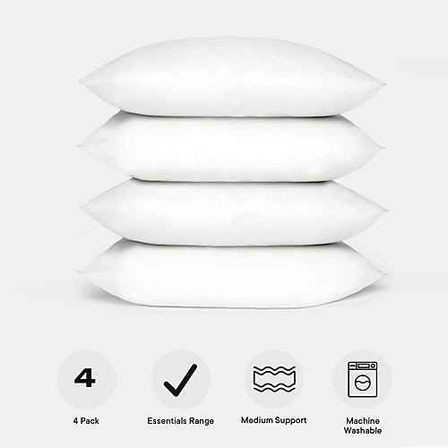 Brentfords 4 Pack Luxury Soft Pillows Hollow Fibre 3 Brentfords 4 Pack Luxury Soft Pillows Hollow Fibre