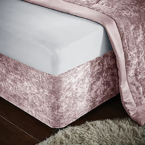 Catherine Lansfield Bedroom Crushed Velvet Divan Base Wrap Blush Pink 3 Catherine Lansfield Bedroom Crushed Velvet Divan Base Wrap Blush Pink