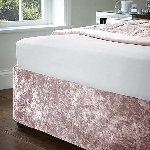 Catherine Lansfield Bedroom Crushed Velvet Divan Base Wrap Blush Pink 4 Catherine Lansfield Bedroom Crushed Velvet Divan Base Wrap Blush Pink - Image 2