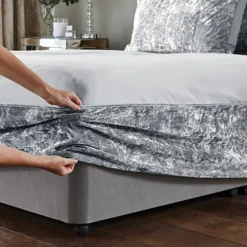 Catherine Lansfield Bedroom Crushed Velvet Divan Base Wrap Silver Grey -DIY catherine lansfield bedroom crushed velvet divan base wrap silver grey5057681086873 03c MP