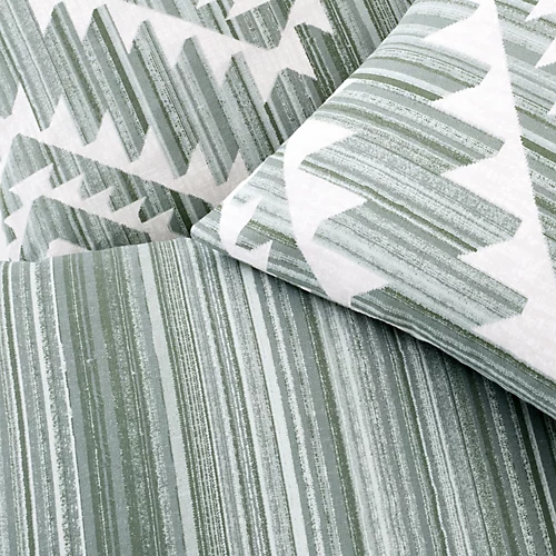 Catherine Lansfield Living Aztec Geo Cotton 45x45cm Cushion Cover 3 Pack Sage Green 6 Catherine Lansfield Living Aztec Geo Cotton 45x45cm Cushion Cover 3 Pack Sage Green - Image 4