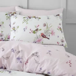 Catherine Lansfield Songbird Duvet Cover Set With Pillowcases Pink -DIY catherine lansfield songbird duvet cover set with pillowcases pink5057681094625 03c MP