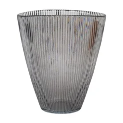 Charcoal Ribbed Vase H24.5Cm W21.5Cm -DIY charcoal ribbed vase h24 5cm w21 5cm5055352848522 03c MP