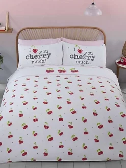 Cherry Much Double Duvet Cover And Pillowcase Set