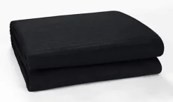 Classic Rib Cotton Throw, Sofa Settee Bed Throw Bedspread - 250 X 380 Cm Fits 4 Or 5 Seater Sofa Or Super King Size Bed, Black